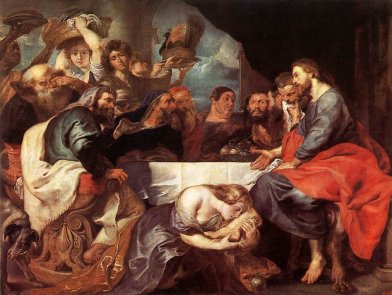 Annointing Jesus' feet; Peter Paul Rubens