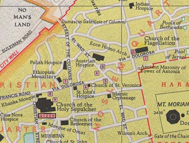 Map of the Via Dolorossa