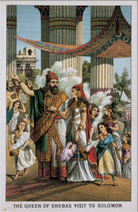 King Solomon, Queen of Sheba, talking and walking