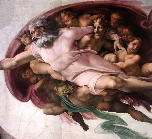 Sophia with God in the Creation of Adam by Michelangelo Sistine Chapel